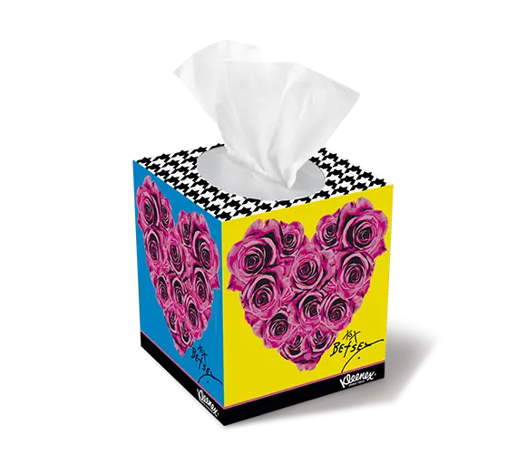 Colorful Tissue Box with Heart and Flower Design