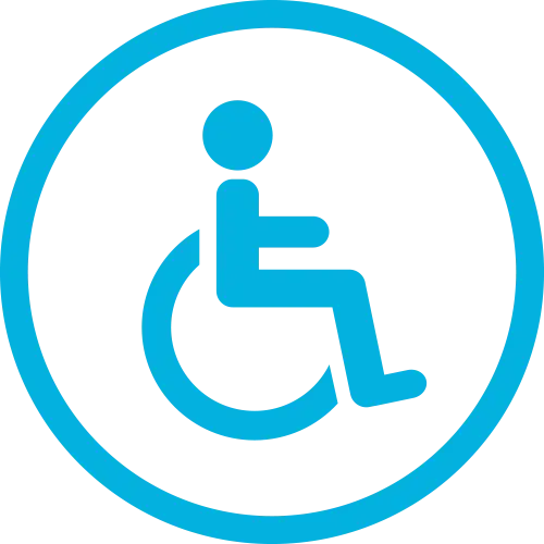 Accessibility Wheelchair Logo in Blue