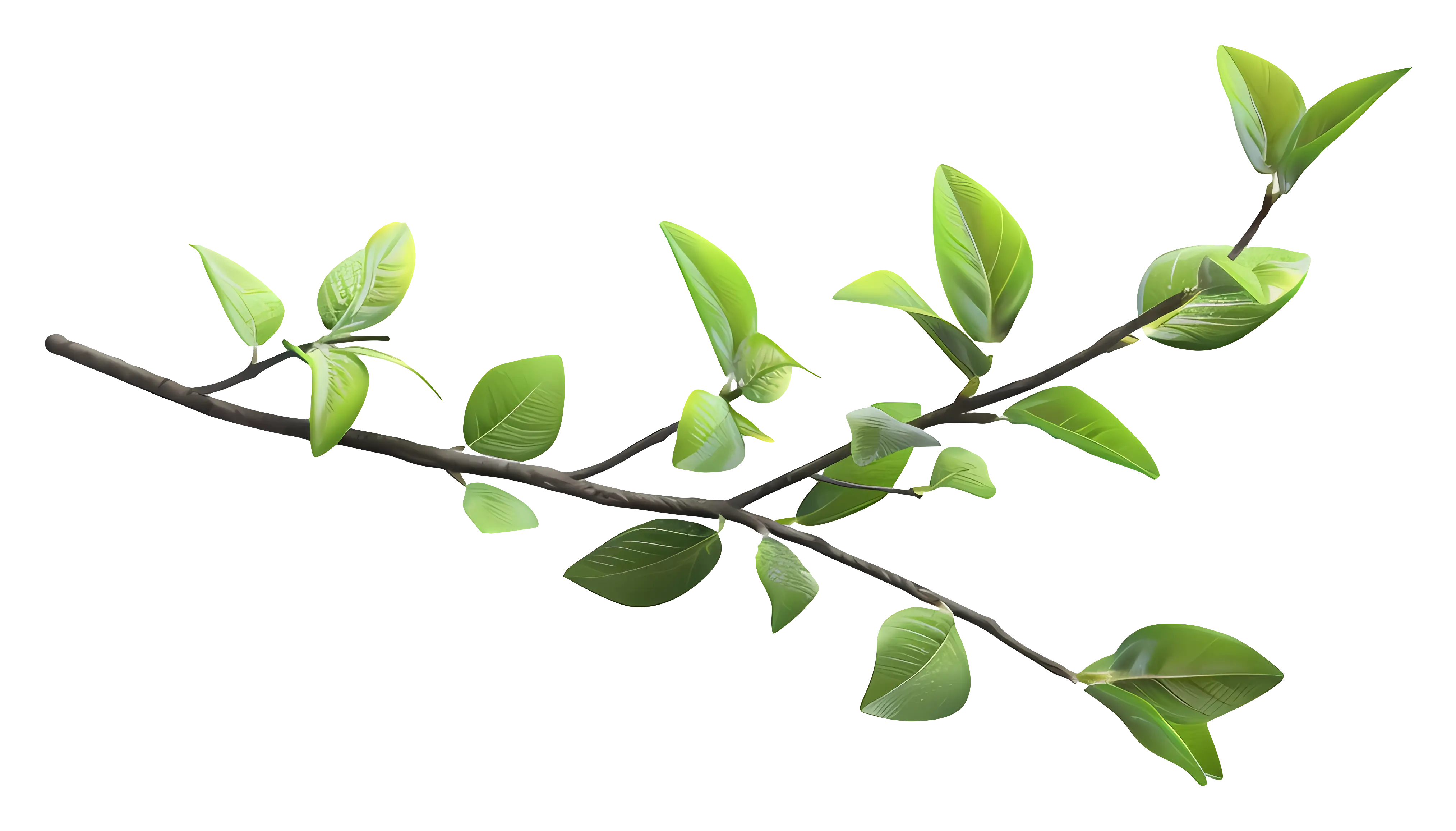 Green Leaves on Branch