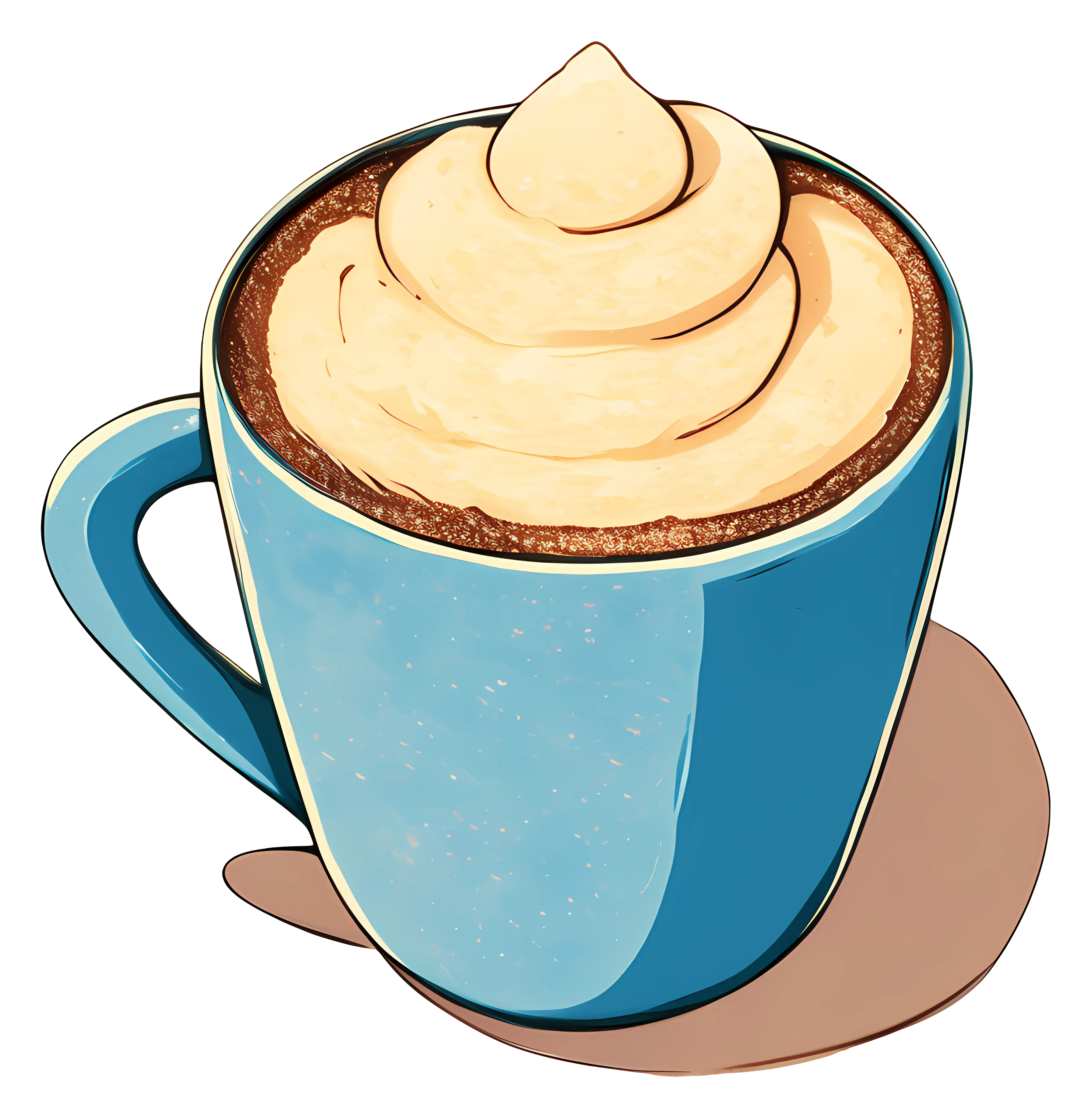 Blue Cup with Whipped Cream on Top