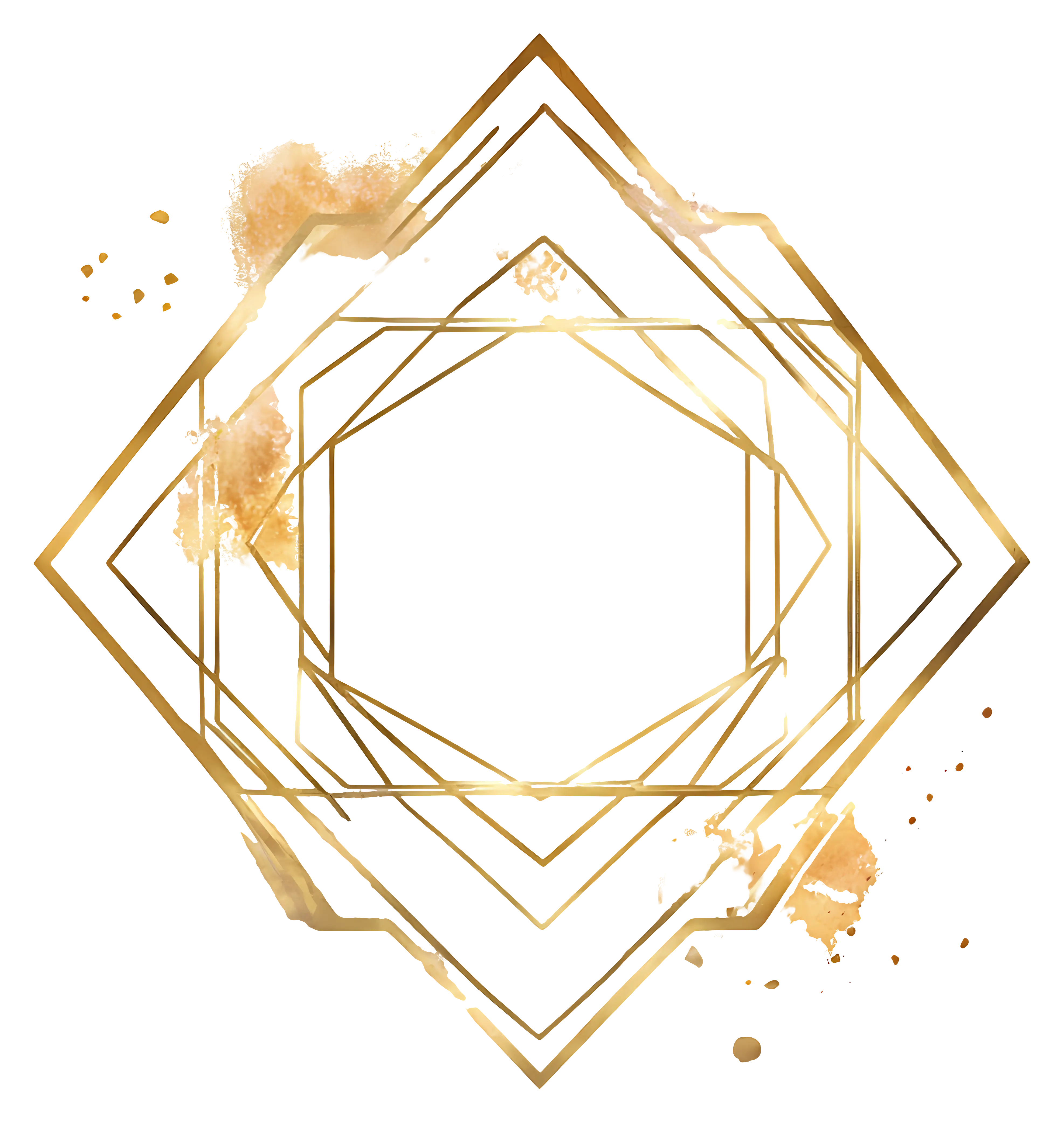 Geometric Gold Frame Design