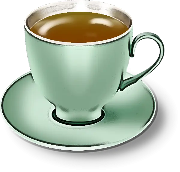 Green Teacup with Warm Tea Illustration