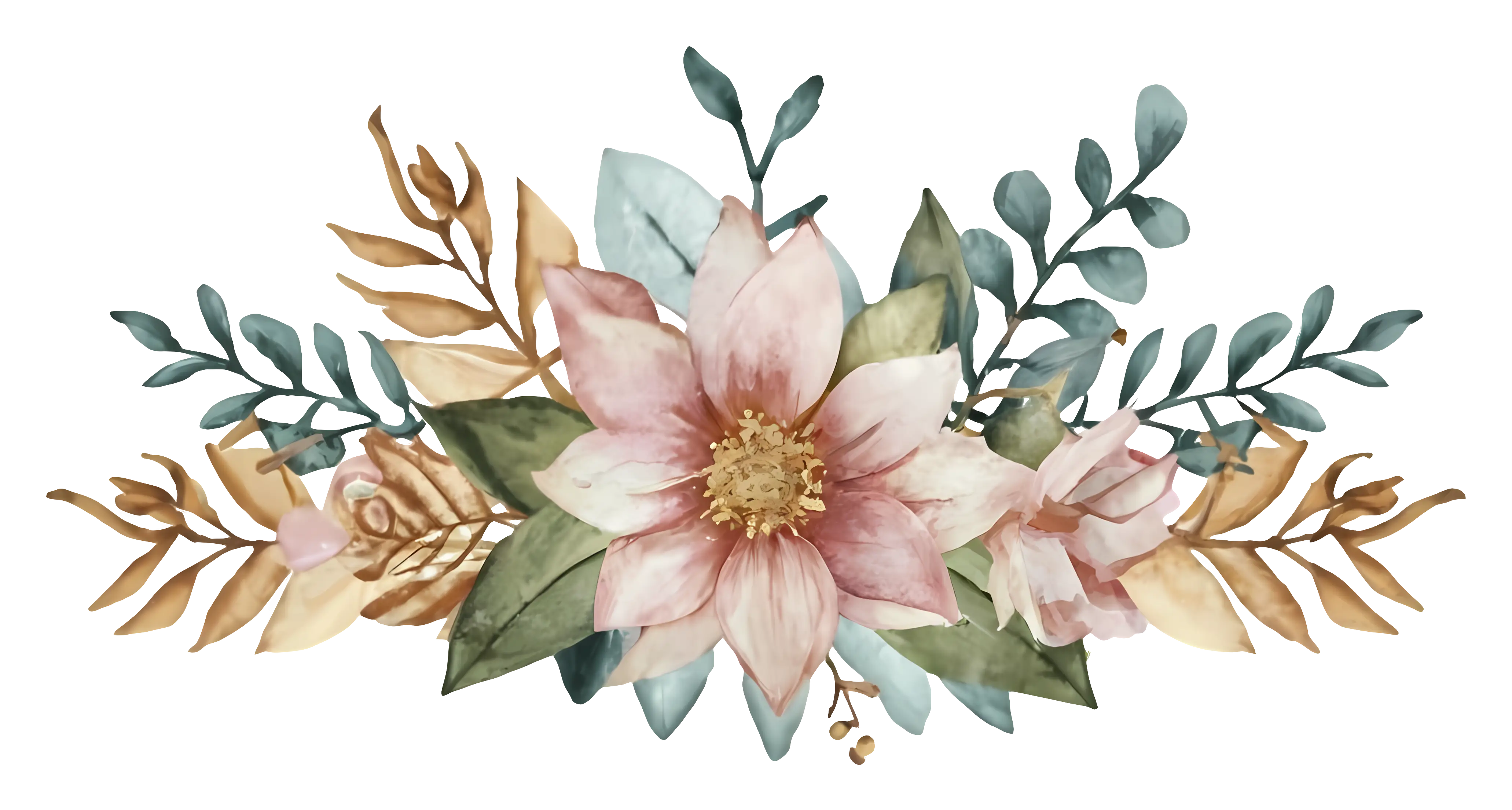 Watercolor Floral Arrangement in Soft Tones