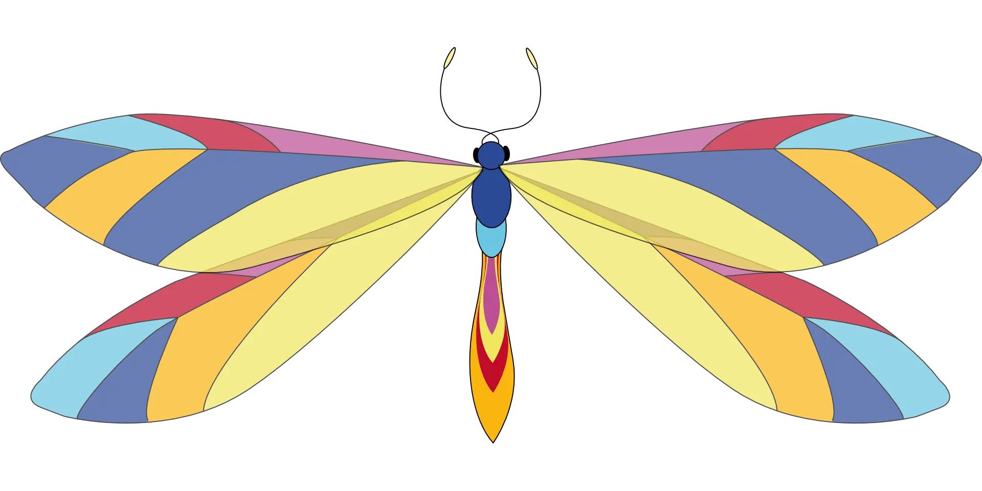 Colorful Dragonfly Illustration with Vibrant Wings