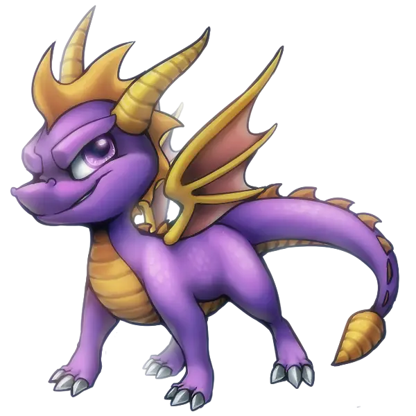 Purple Cartoon Dragon with Playful Design