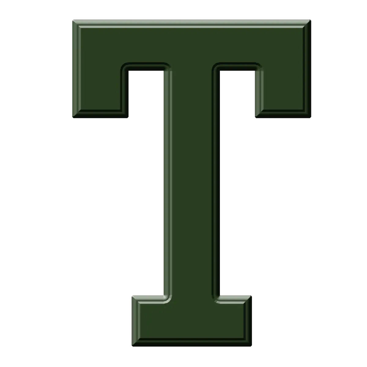 Green Letter T in Bold Typography