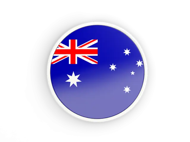 Circular Design of Australian Flag with White Border