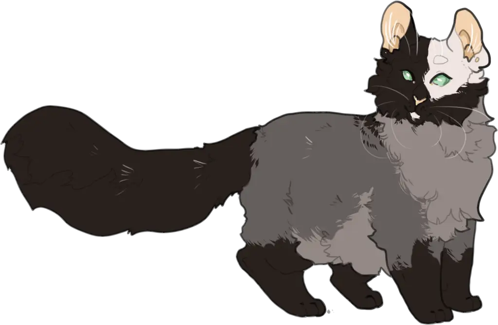 Cartoon Black and Gray Cat Illustration