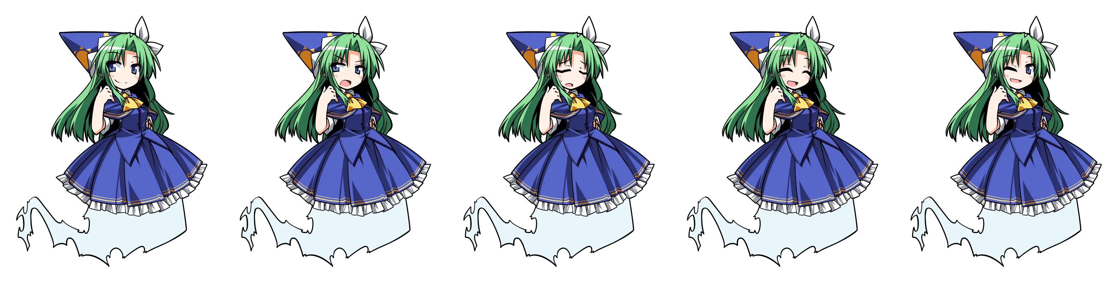Green-haired Anime Ghost Character
