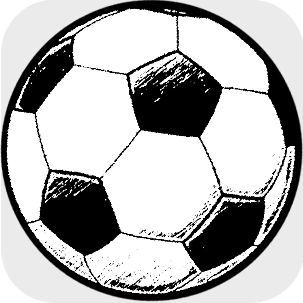 Soccer Ball Drawing in Black and White