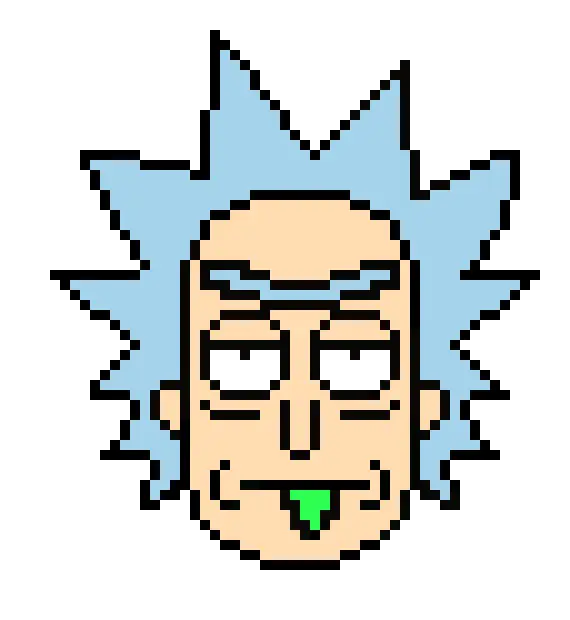 Pixelated Character in Cartoon Style