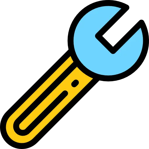 Blue and Yellow Wrench Icon