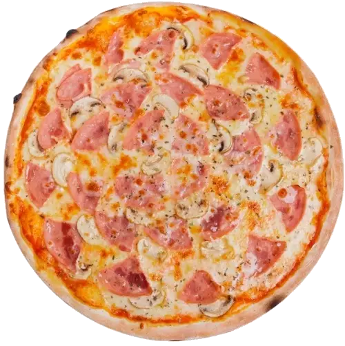 Ham and Mushroom Pizza with Cheesy Toppings