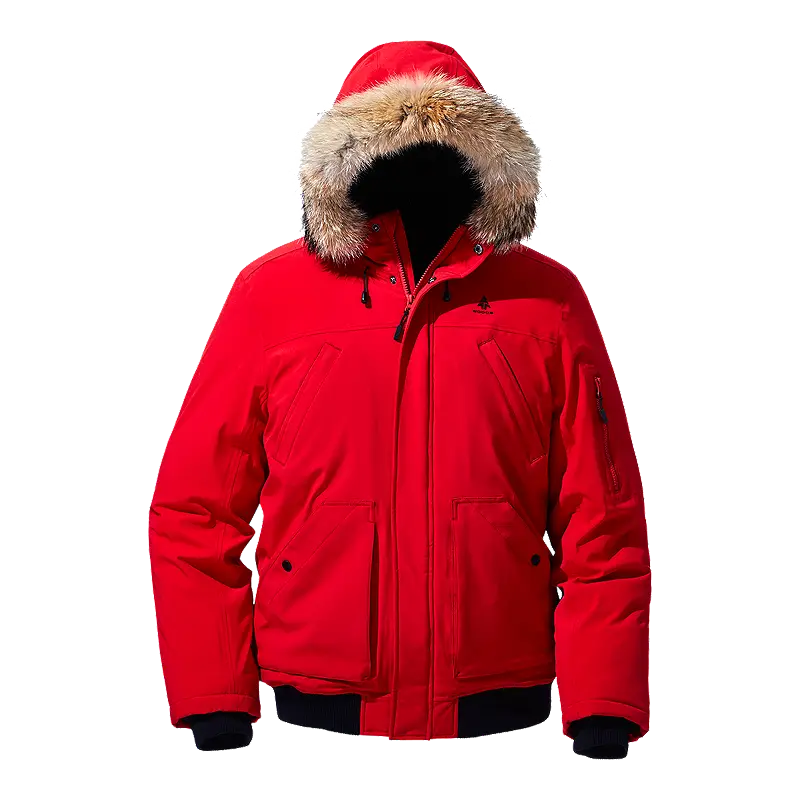 Red Winter Jacket with Fur Hood
