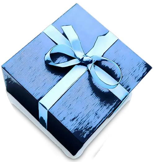 Blue Gift Box with Ribbon