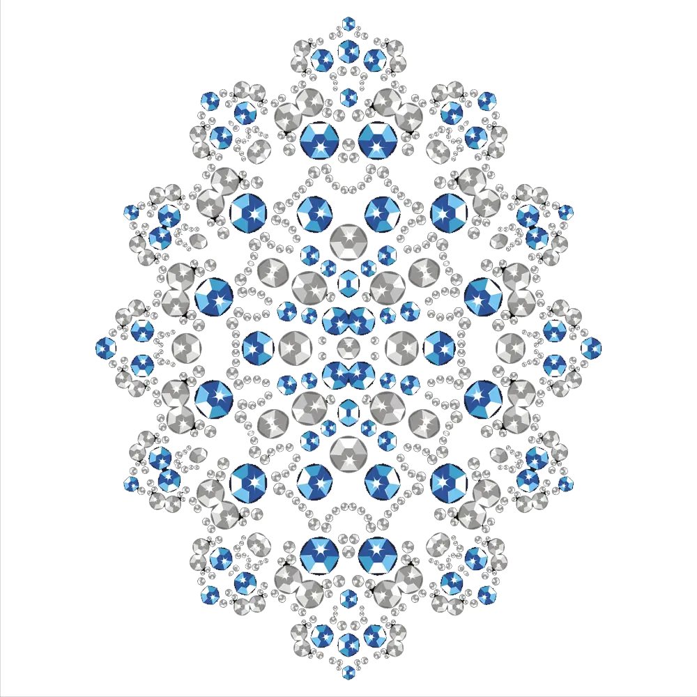 Blue and White Jewel Pattern Design
