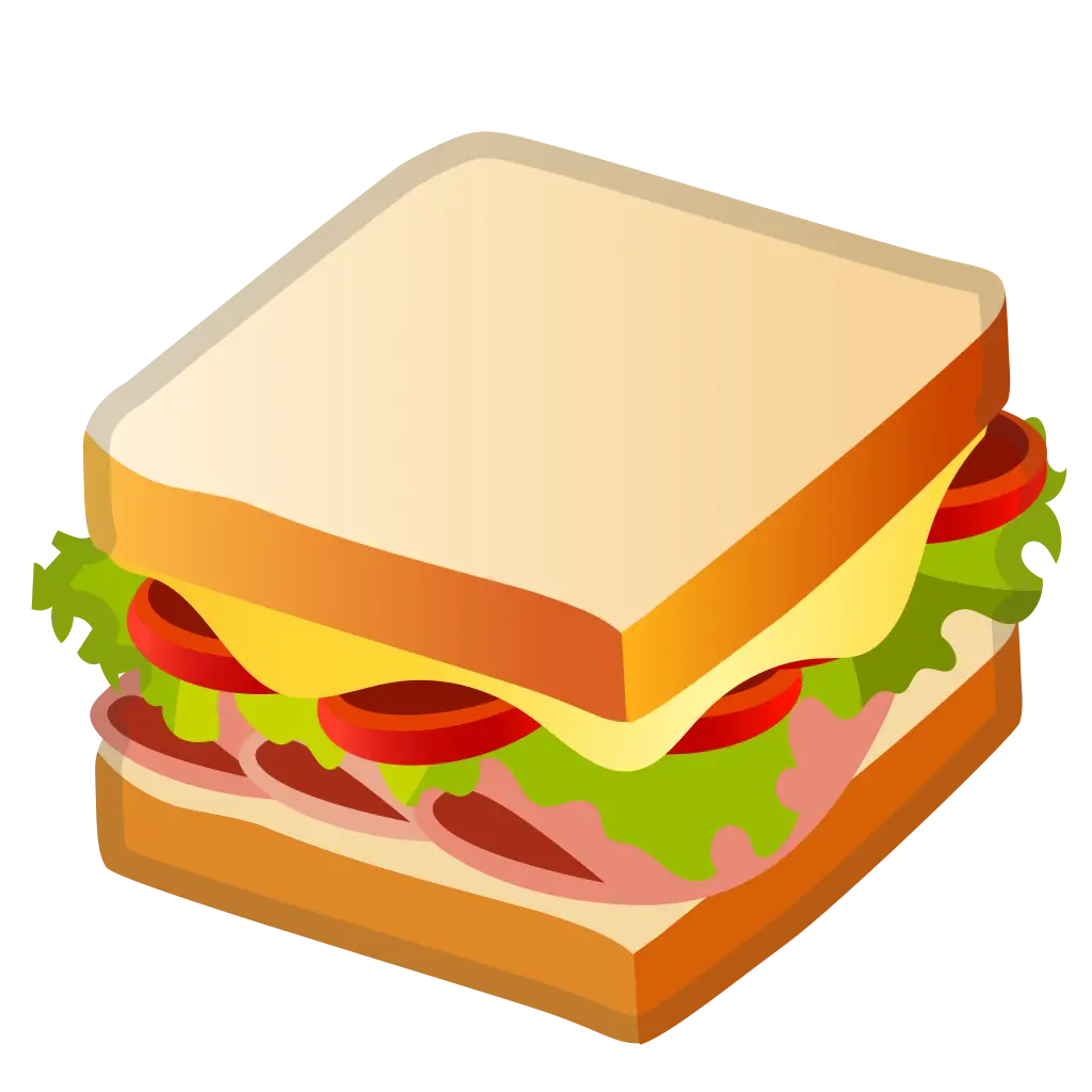 Stacked Sandwich with Bread, Cheese, and Ham