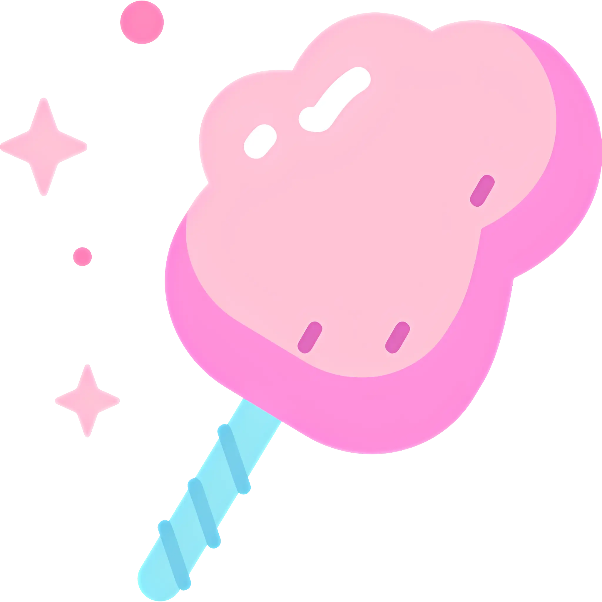 Pink Cotton Candy on a Stick