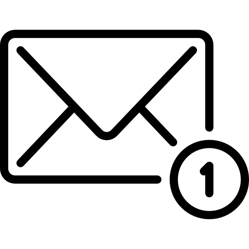 Email Notification Icon with Alert Badge