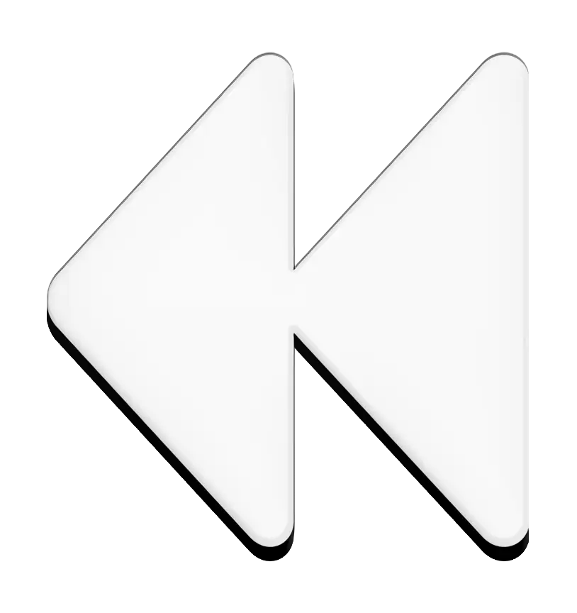 White Rewind Button Symbol