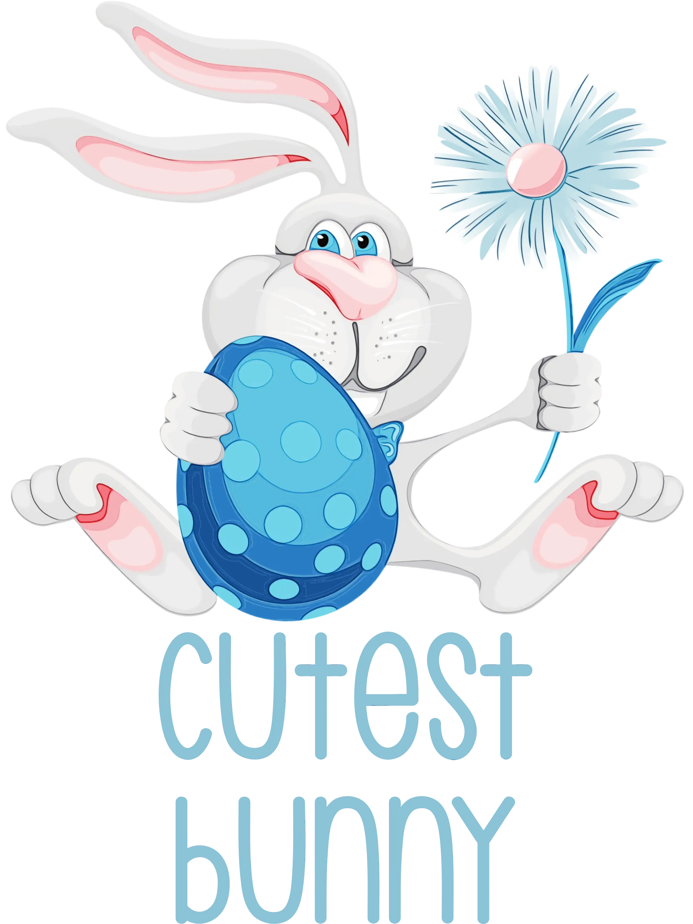 Easter Bunny with Egg and Spring Flower
