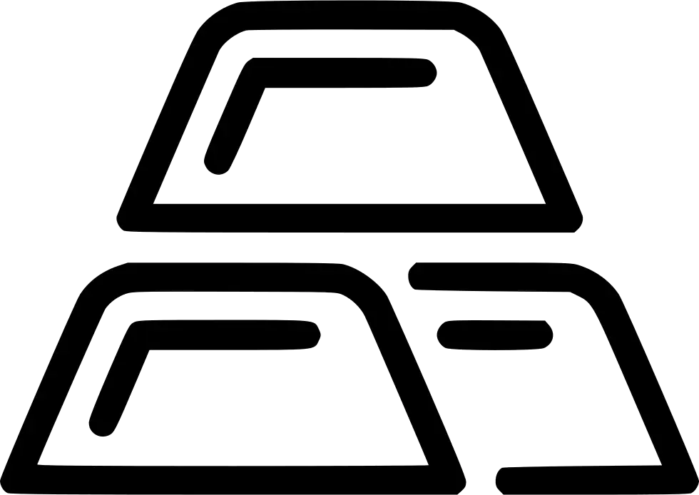 Black Gold Ingot Icon in Minimalist Design
