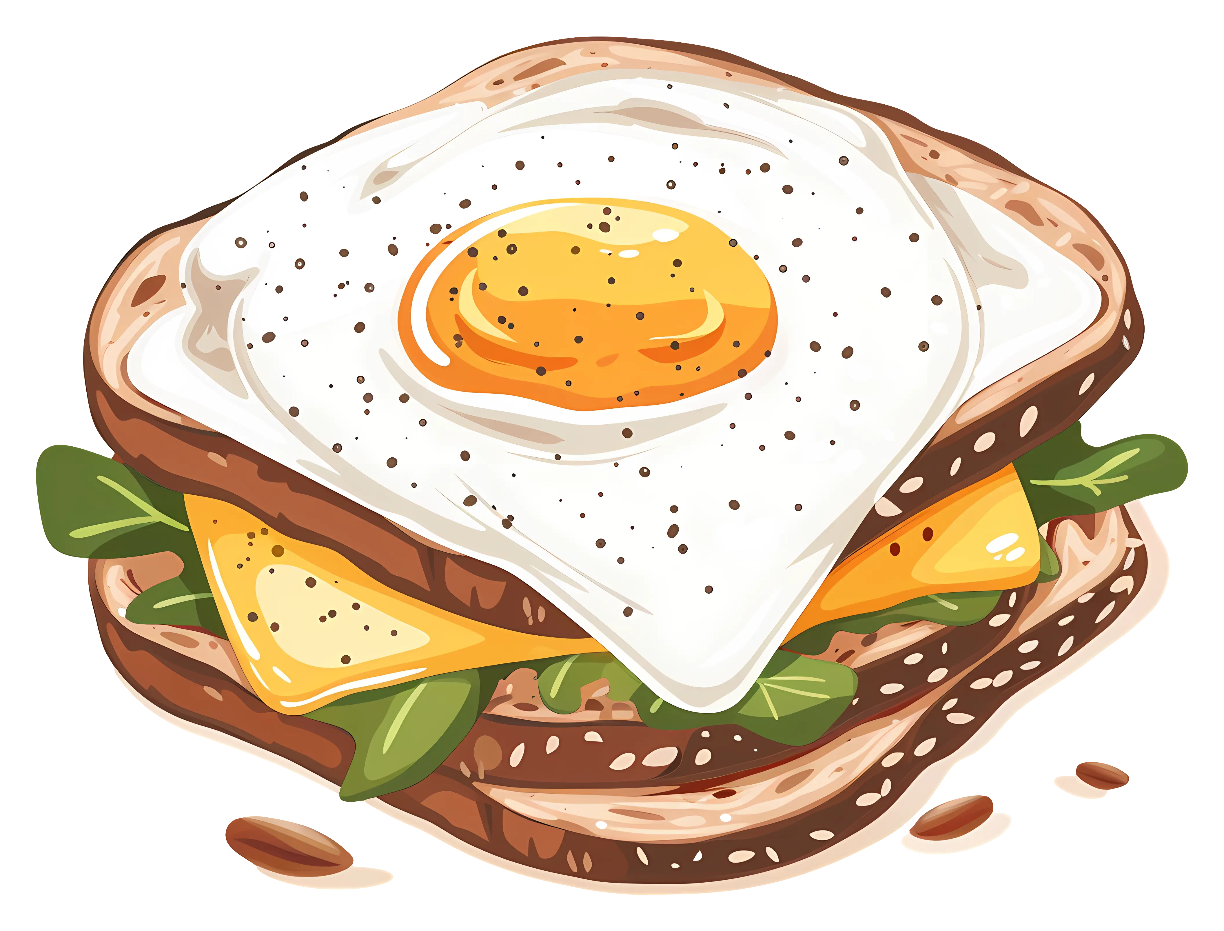 Egg Sandwich with Cheese and Greens