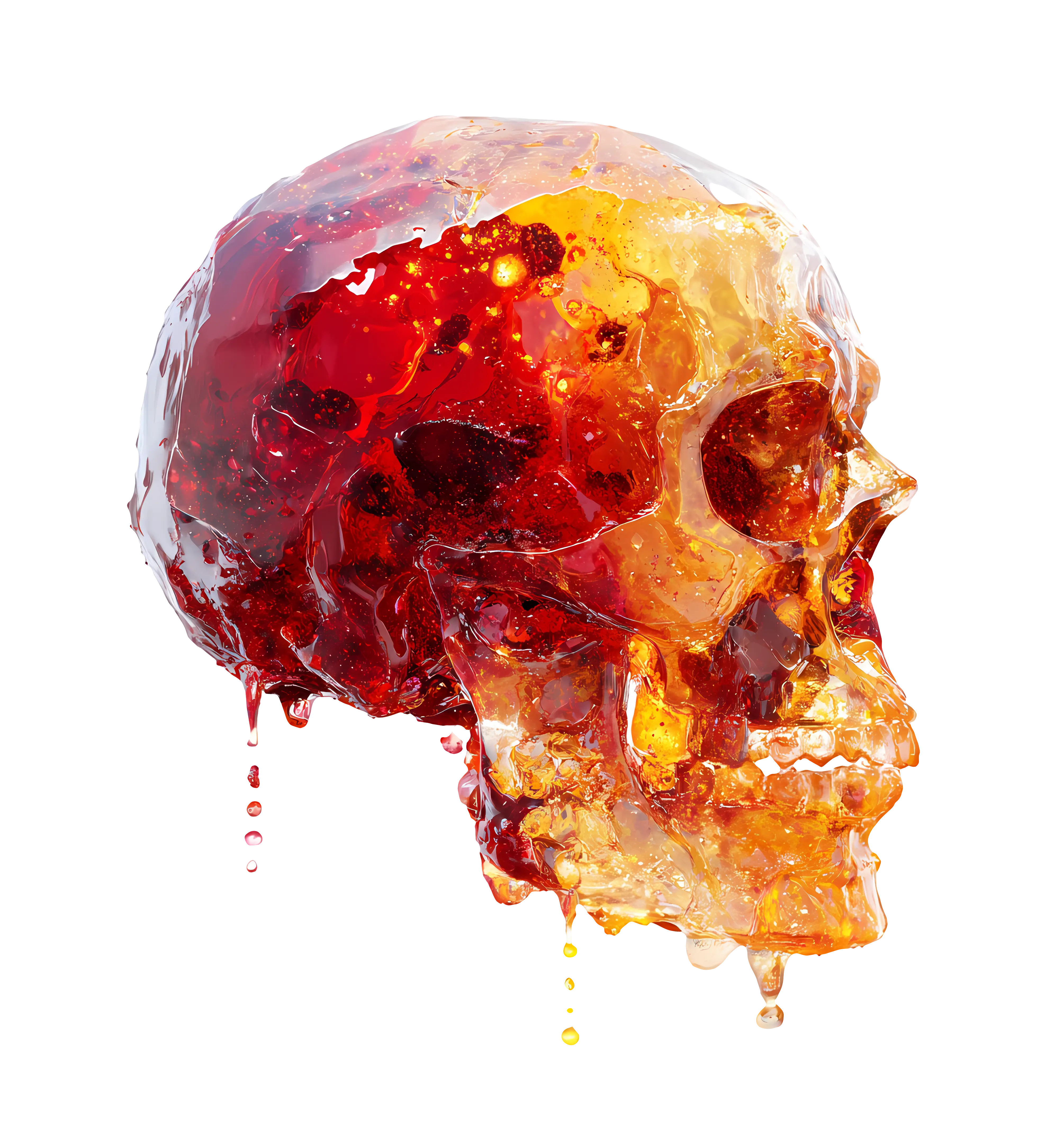 Artistic Melting Skull Design