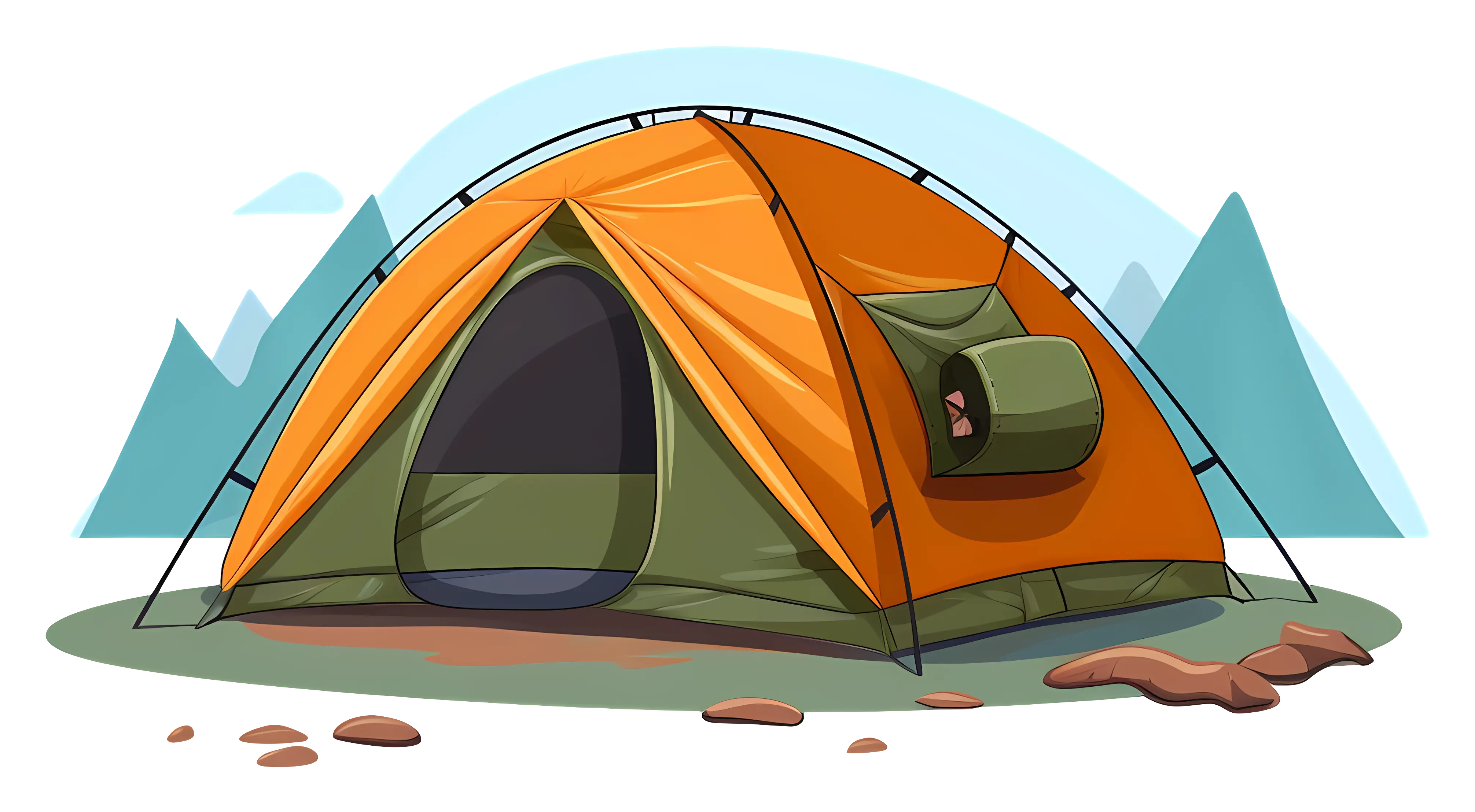 Colorful Camping Tent in Outdoor Nature