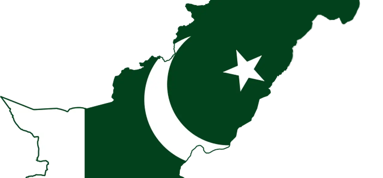Pakistan Flag Illustrated on Country Map