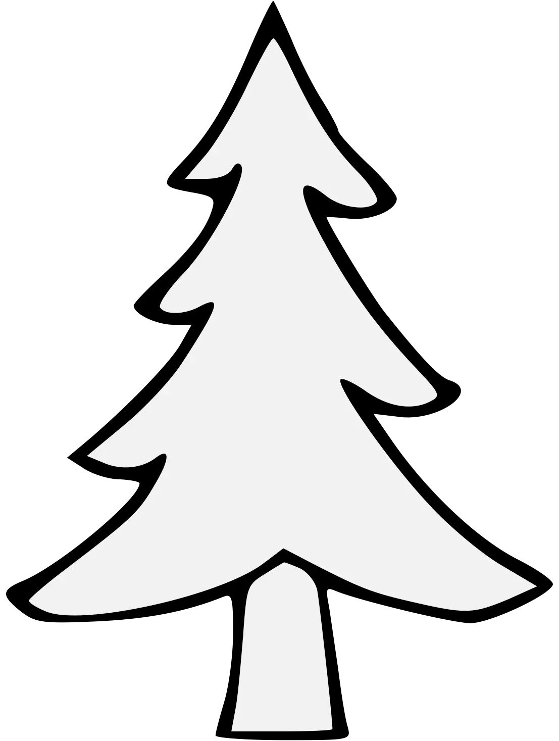 Simple Pine Tree Outline Illustration