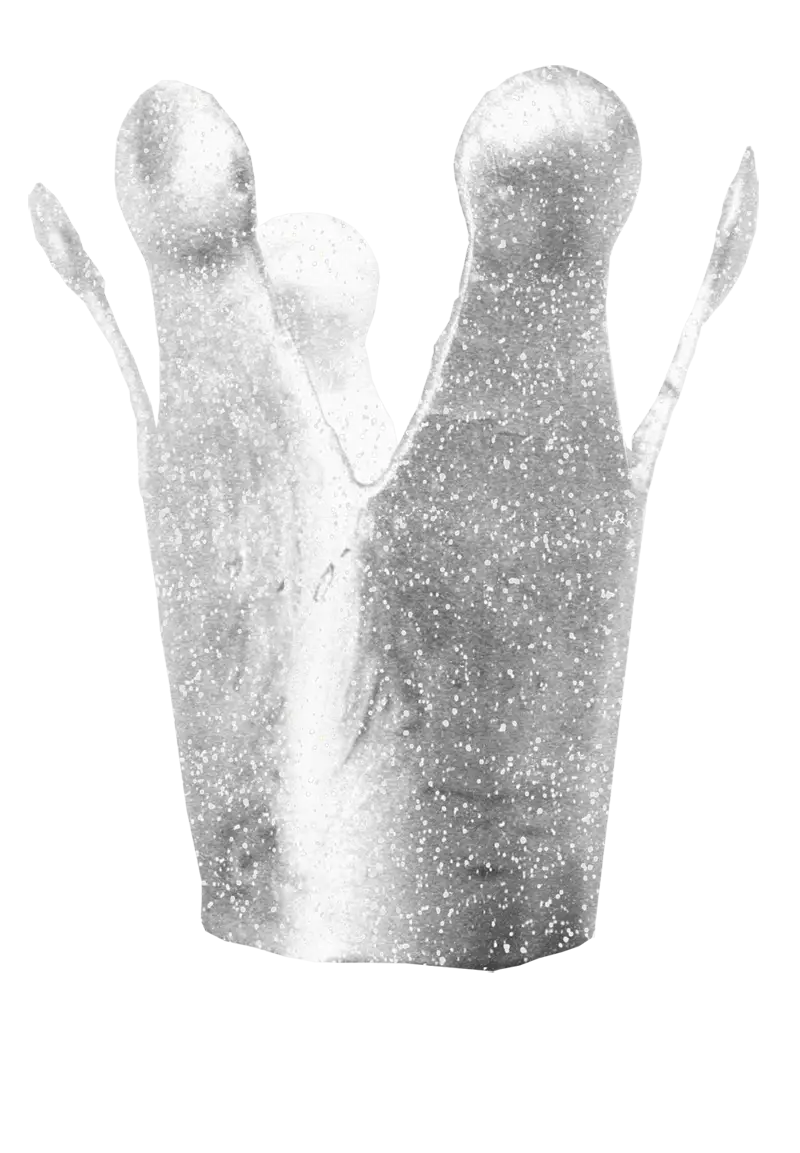Classic Silver Metallic Crown Design