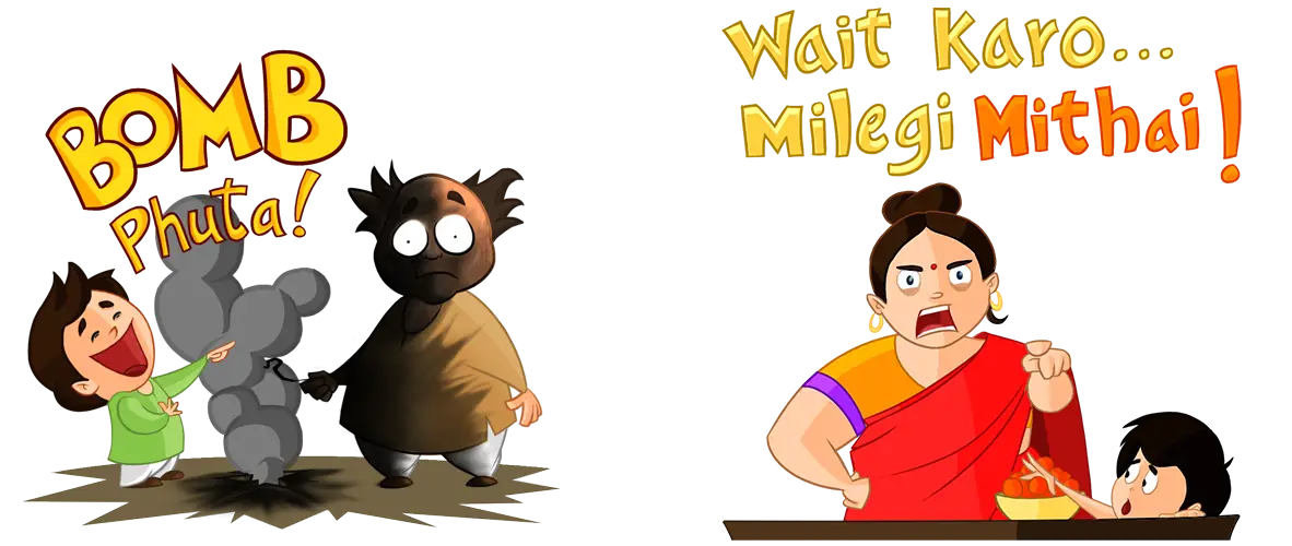Funny Cartoon Scene with Characters