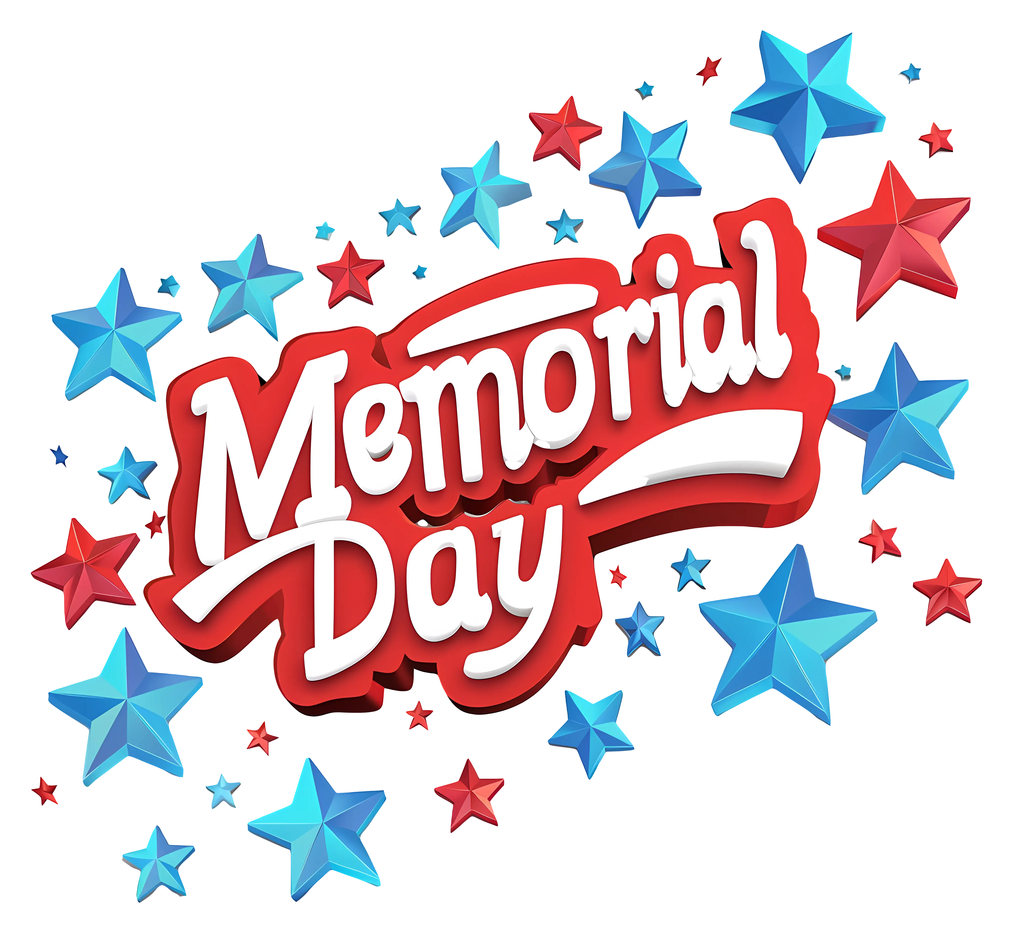 Festive Memorial Day Design with Stars