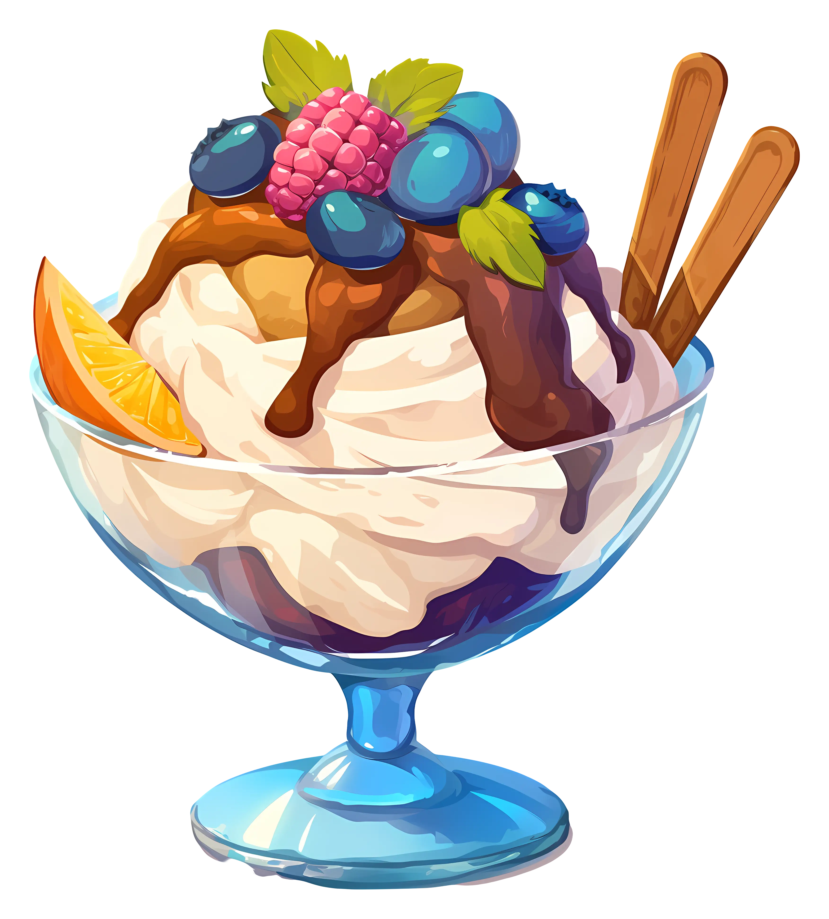 Ice Cream Sundae with Berry Toppings