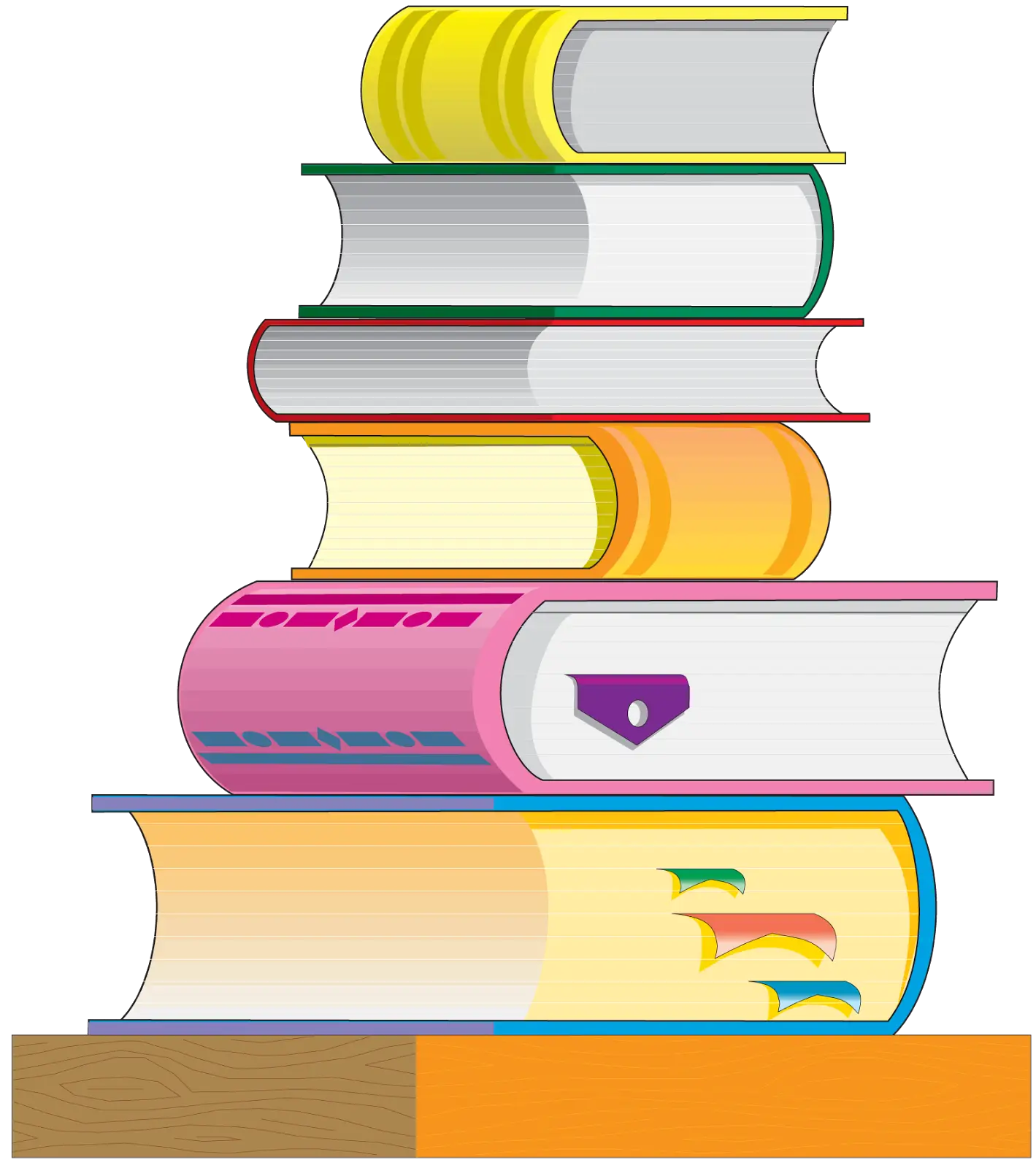 Colorful Stacked Books Illustration