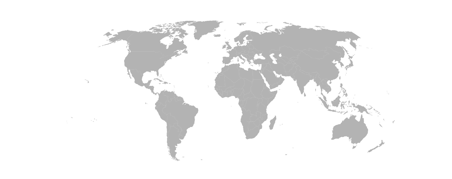 Faded Gray World Map on Transparent Background