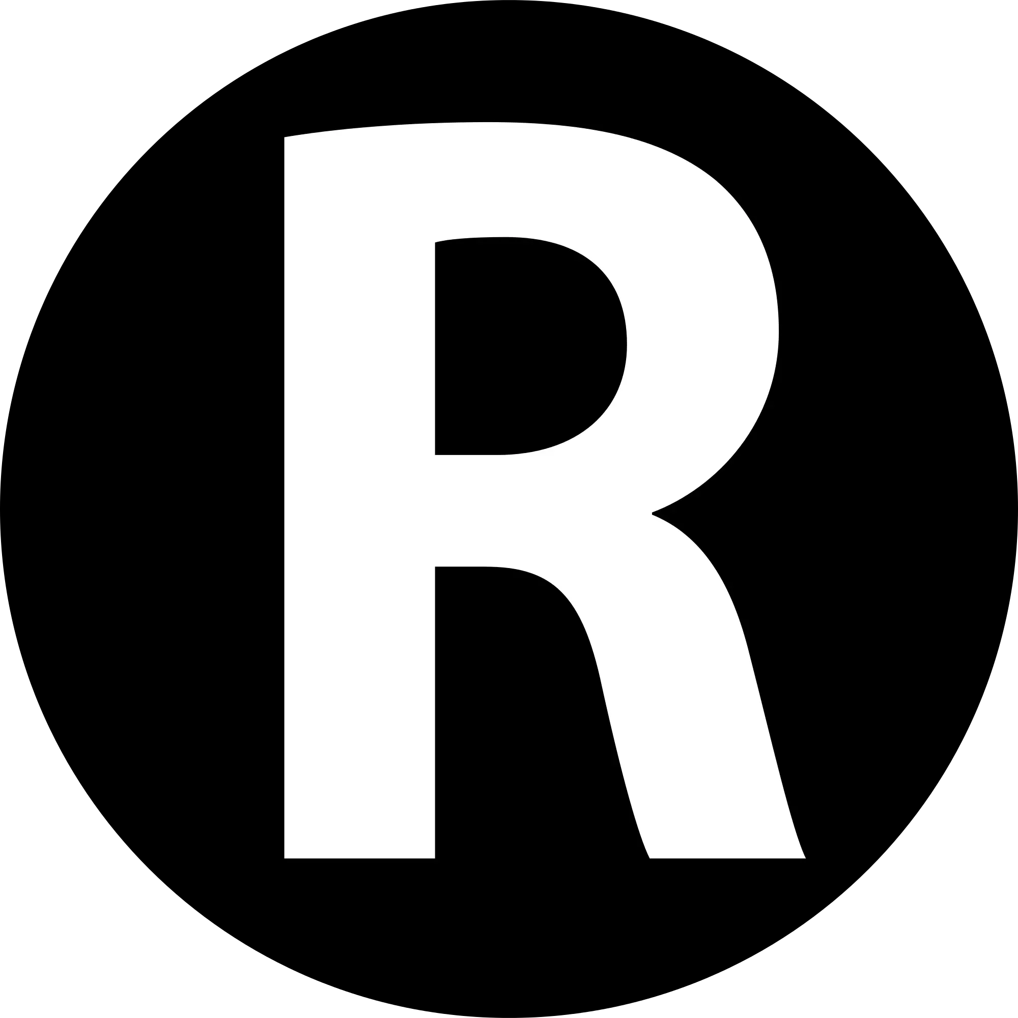 Black and White Letter R