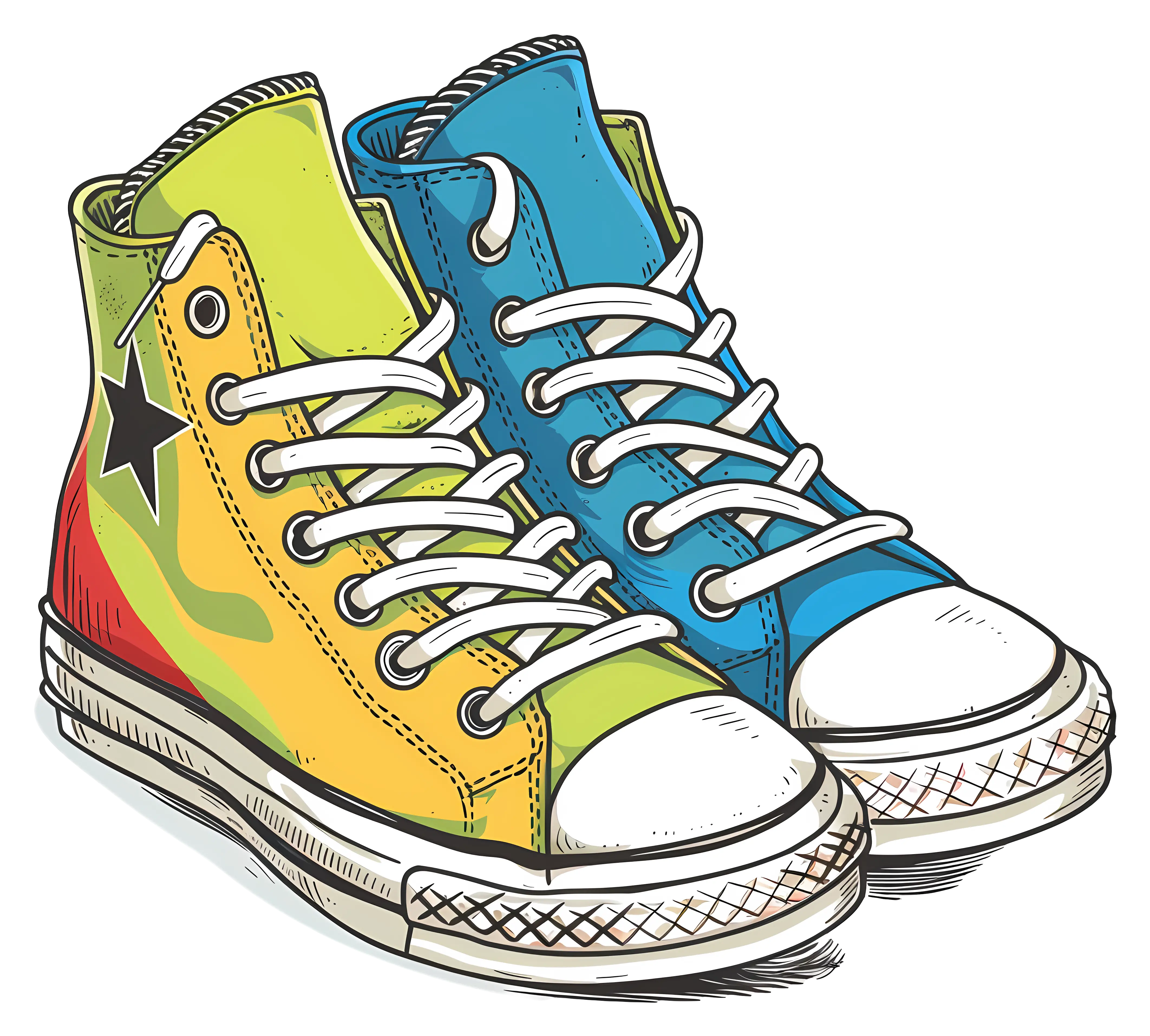 Colorful High-Top Sneakers in Casual Style