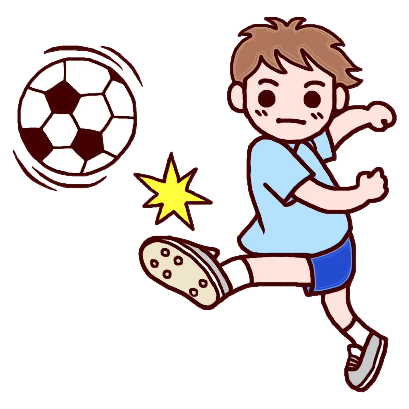 Cartoon Soccer Player Kicking Ball