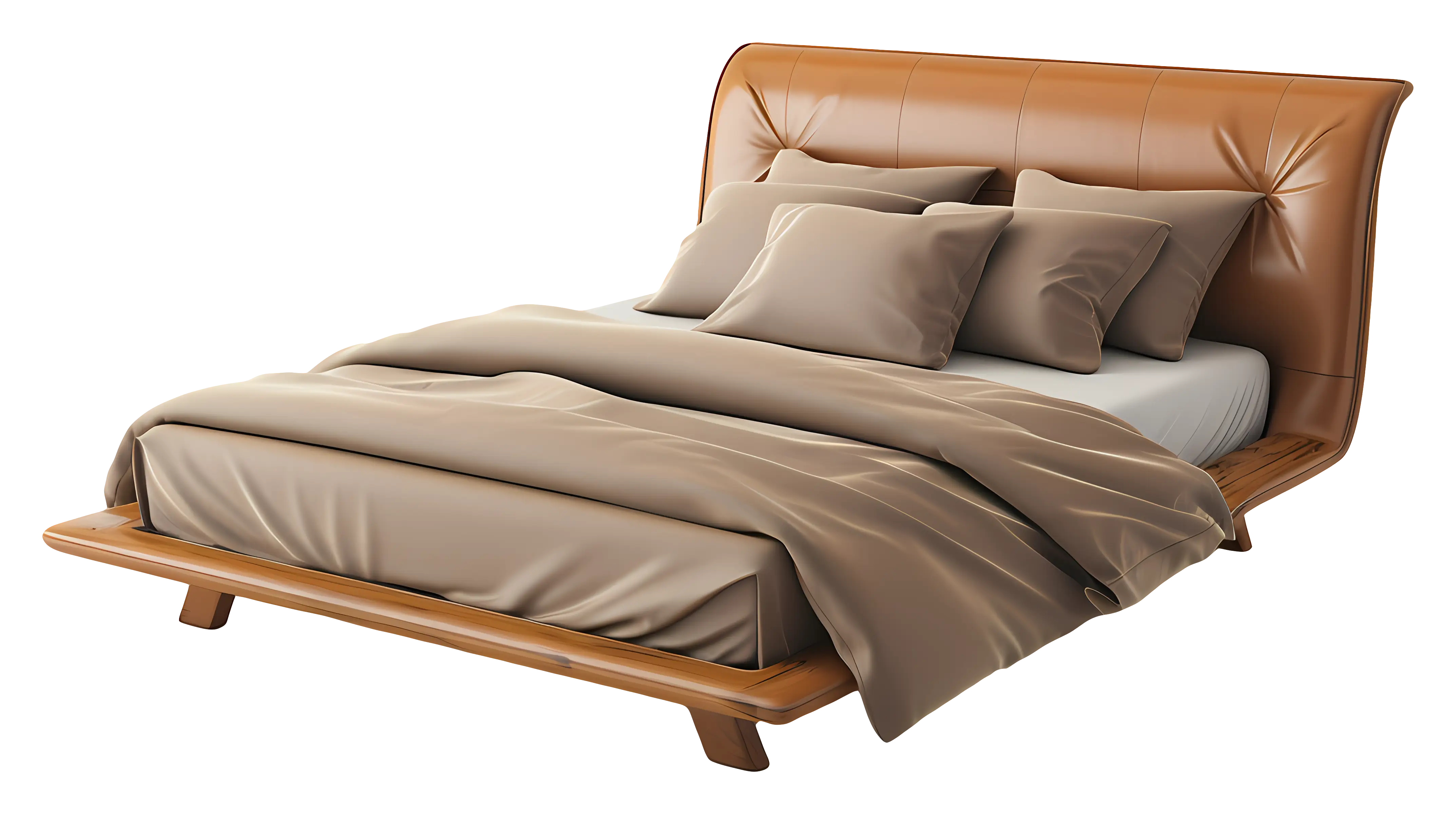 Modern Comfortable Bed with Cozy Bedding