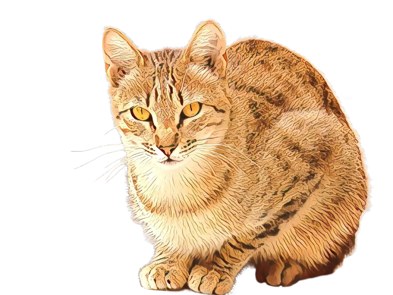 Realistic Illustration of Tabby Cat