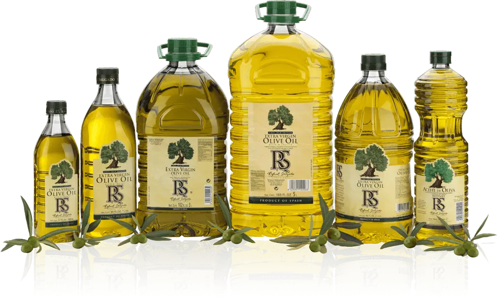 Various Sizes of Olive Oil Bottles