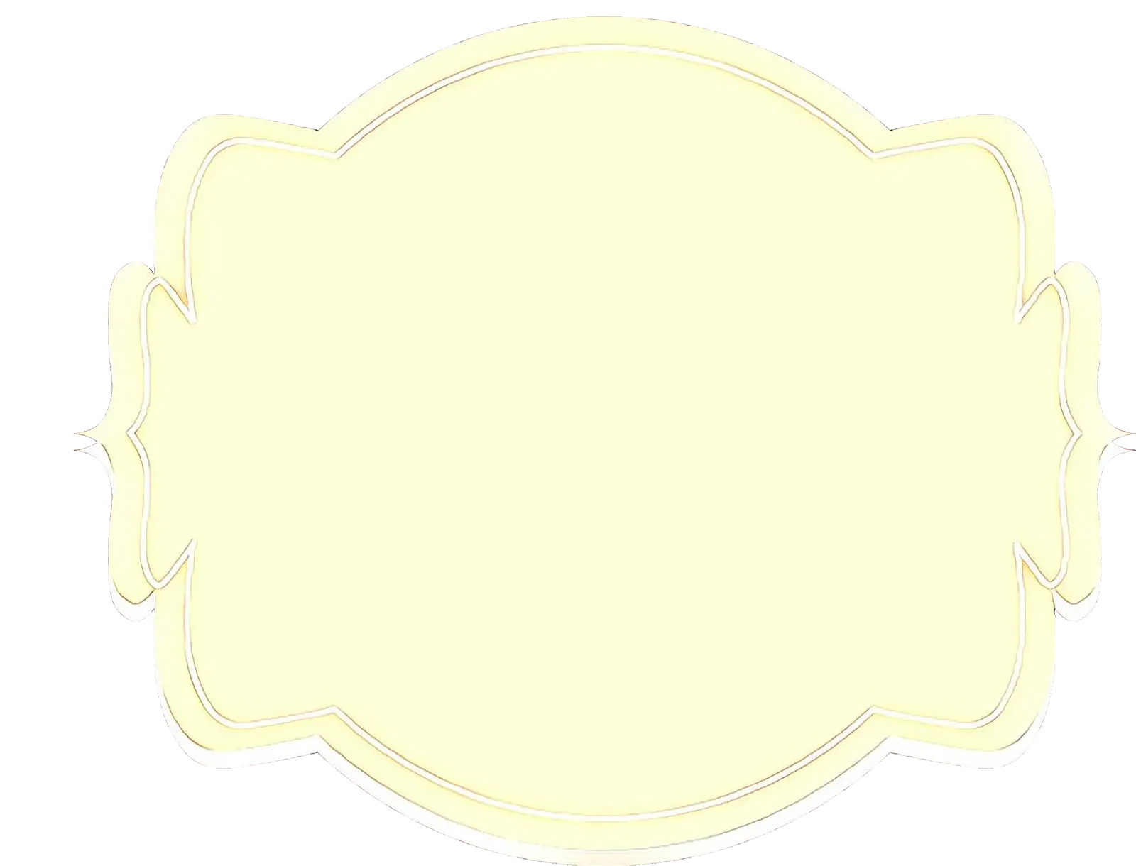 Yellow Ornate Decorative Label Frame