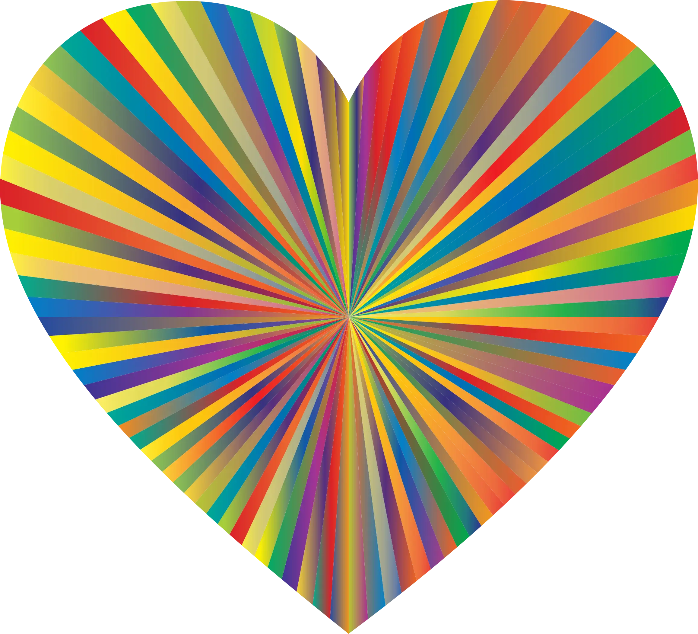 Bursting Rainbow Heart Design