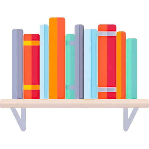 Bookshelf with Colorful Books