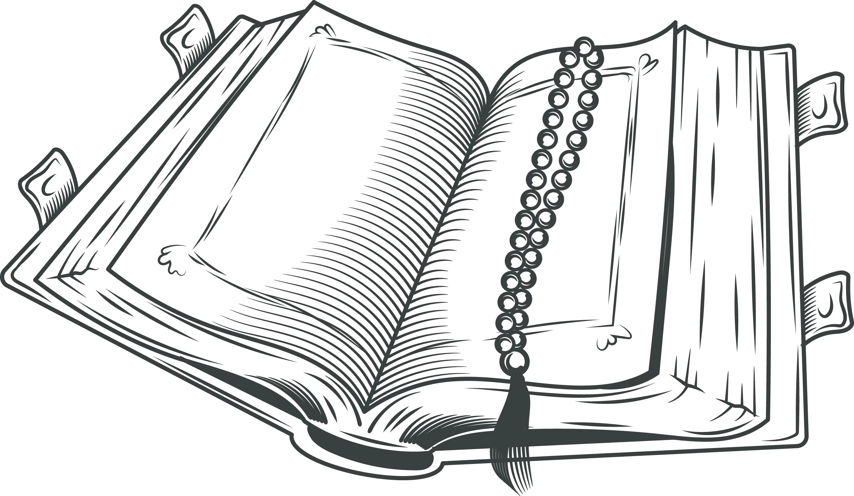 Open Book with Beads