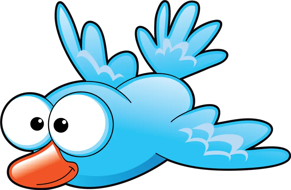 Blue Cartoon Bird Illustration