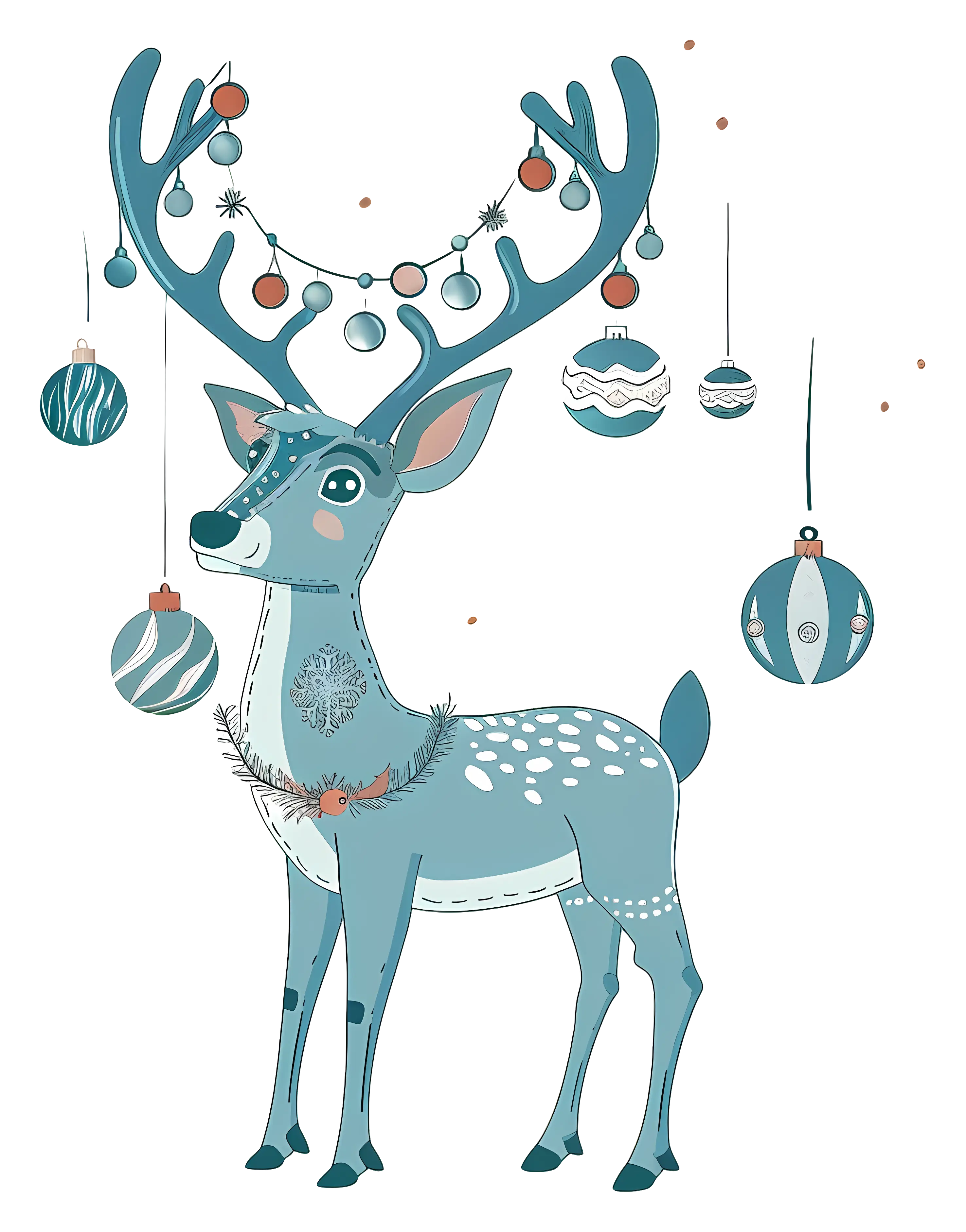 Decorated Reindeer with Ornaments