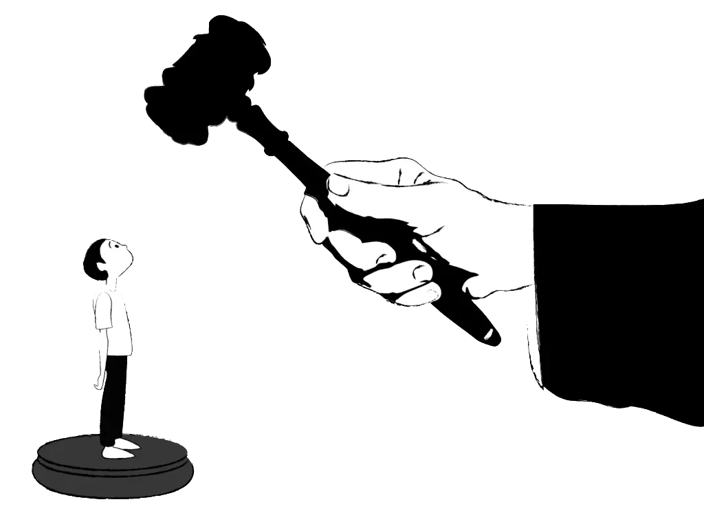 Judge with Gavel Illustration
